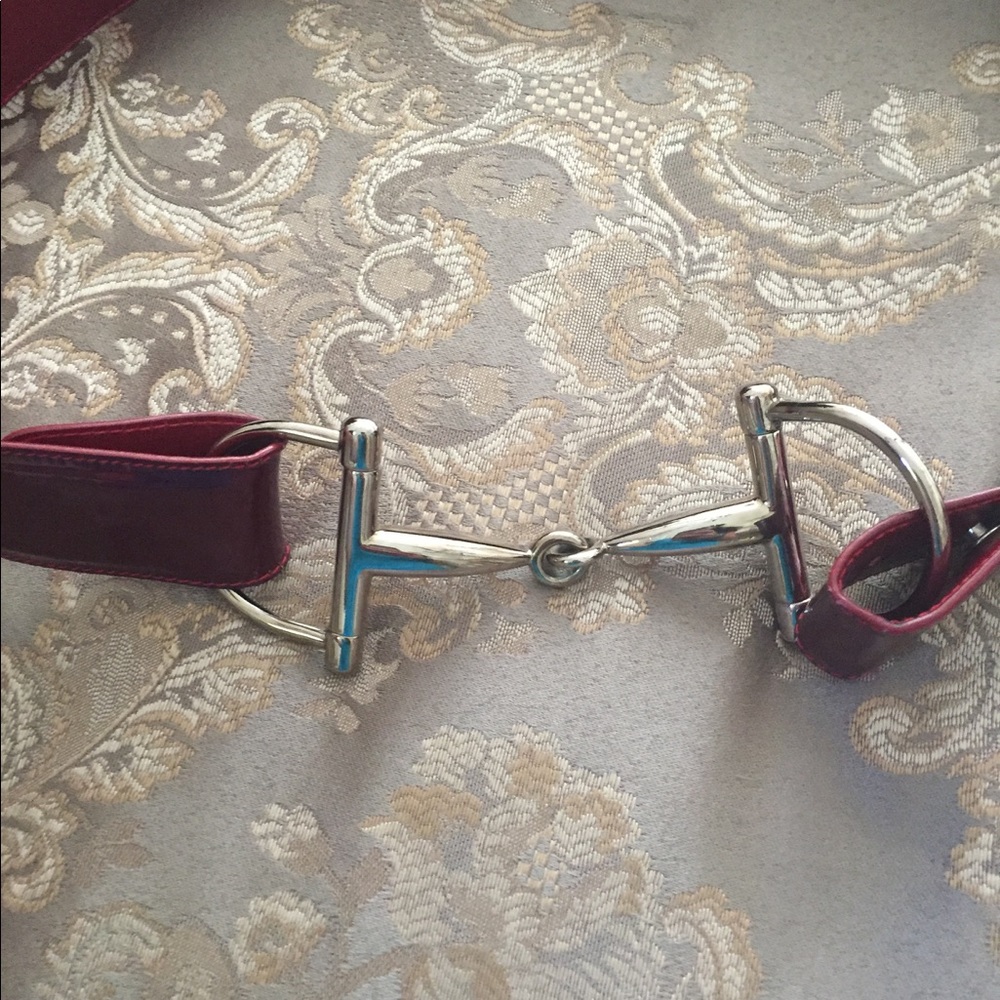 Authentic Gucci Red/ Burgandy Patent leather belt